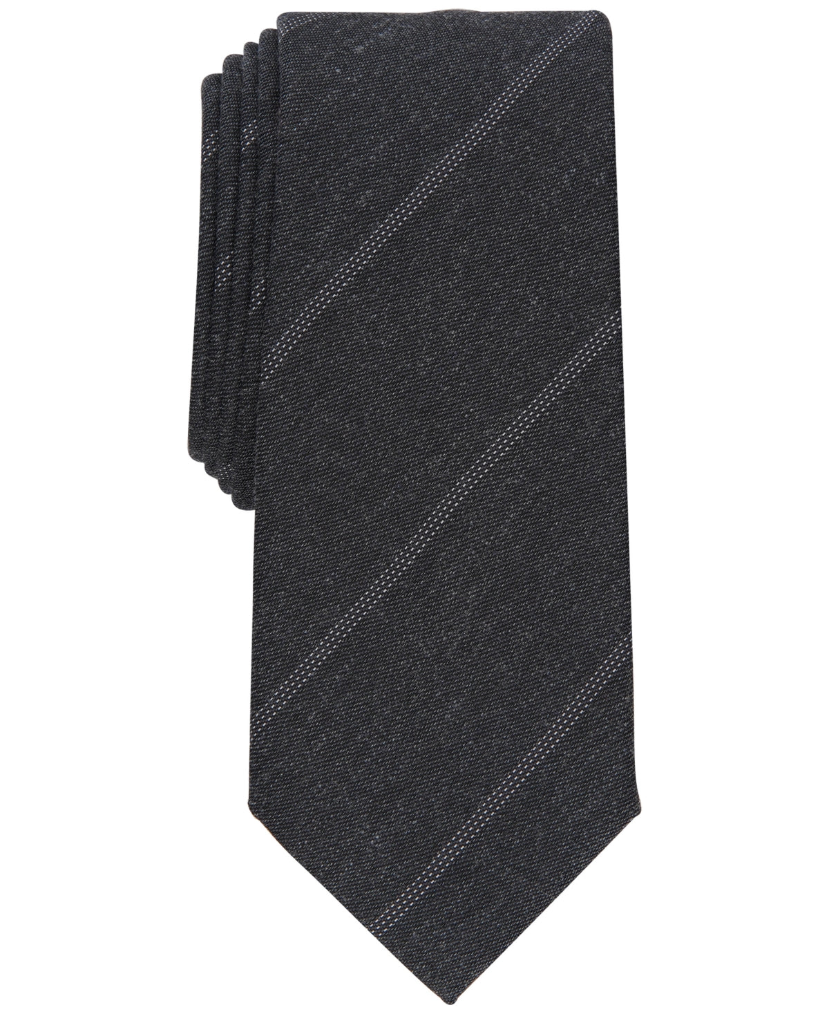 Alfani Men's Slim Stripe Tie Gray  Size Regular